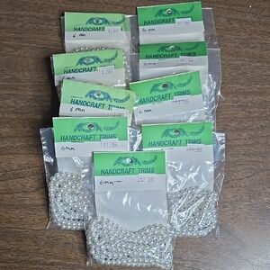 Lot of 6mm Bead‎ Strings, White, 9 Packs, NEW